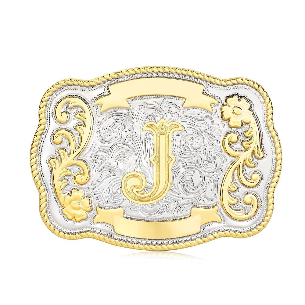 1416 Vintage Belt Buckle Western Cowboy Rodeo Initial Letter ABCDMRJ to Z